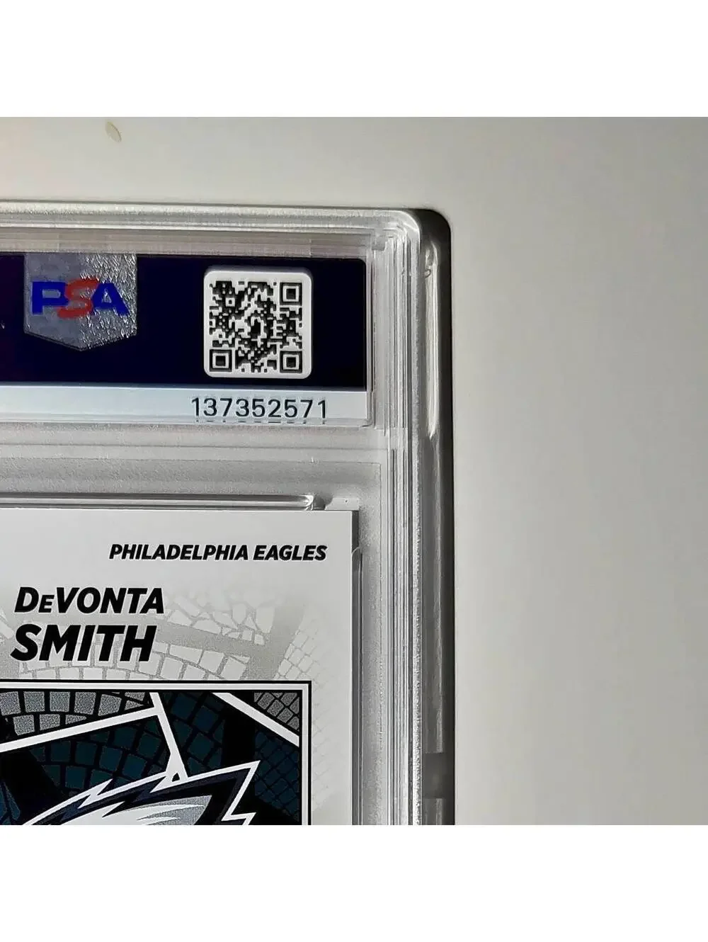 DeVonta Smith 2024 Panini Sticker Collection 048/299 #44 Red Foil PSA 9 Mint